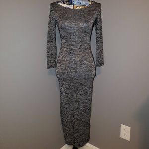 Forever 21 Long Sleeve Gray Maxi Dress